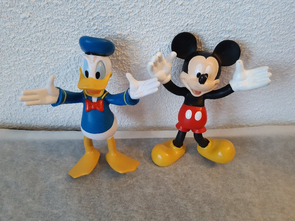 Disney Donald Duck en Mickey Mouse figuur / poppetje 2 stuks, Verzamelen, Disney, Ophalen of Verzenden, Donald Duck, Nieuw, Beeldje of Figuurtje