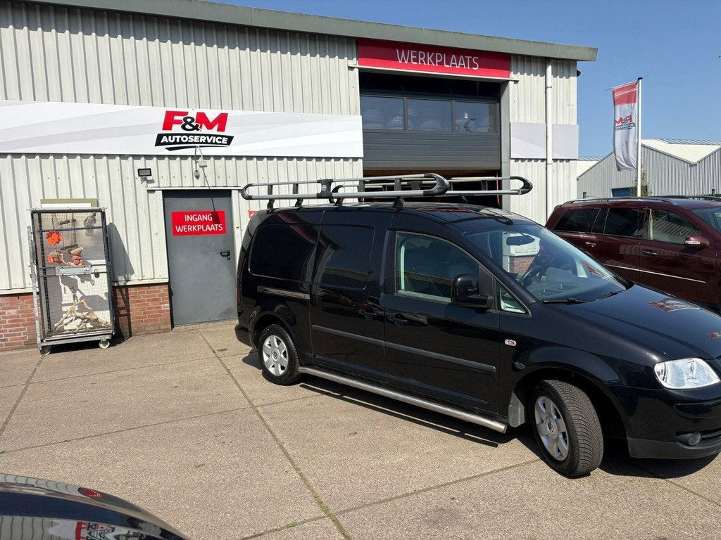 Volkswagen Caddy 1.9 TDI Maxi Automaat, airco, cruise, leder, Auto's, Gebruikt, 4 cilinders, Volkswagen, Zwart
