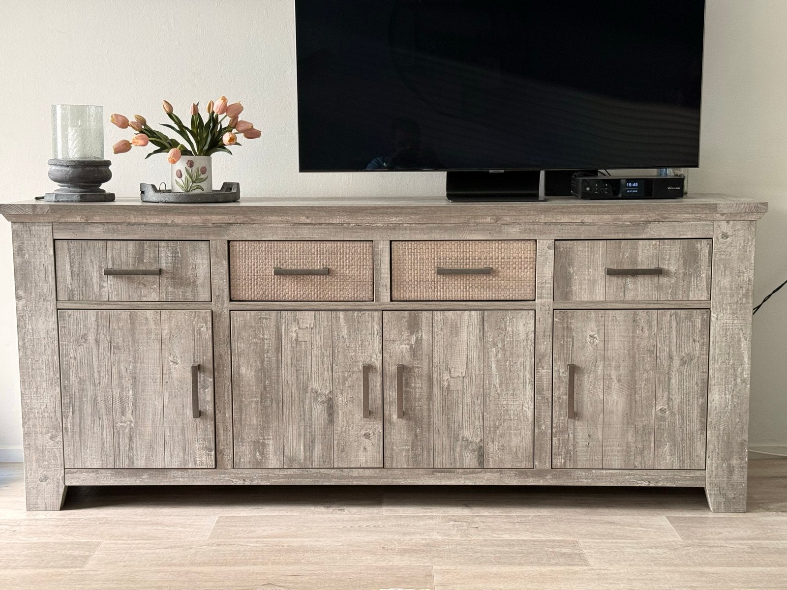 Melamine dressoir, kras en stootvrij., Ophalen, Gebruikt, 200 cm of meer, Met lade(s)