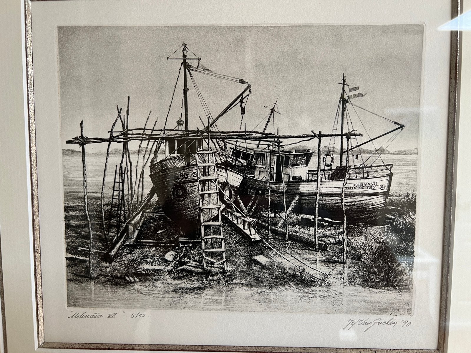 Molucca III - Ets van J.F. van Suchtelen (1990), Antiek en Kunst, Dagelijks leven, Ophalen of Verzenden, 1950 - 1999, Genummerd