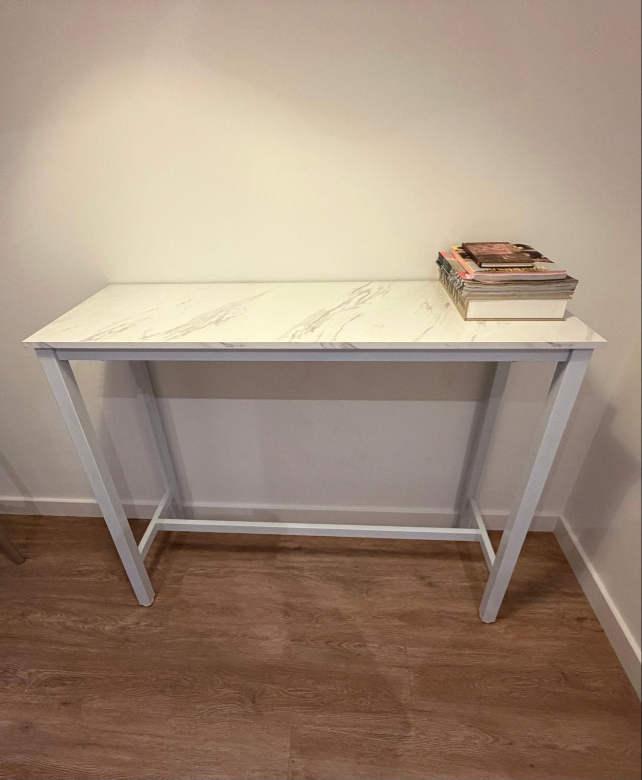 Bartafel met marmerlook blad, Ophalen, 100 tot 150 cm, Rechthoekig, Minder dan 50 cm
