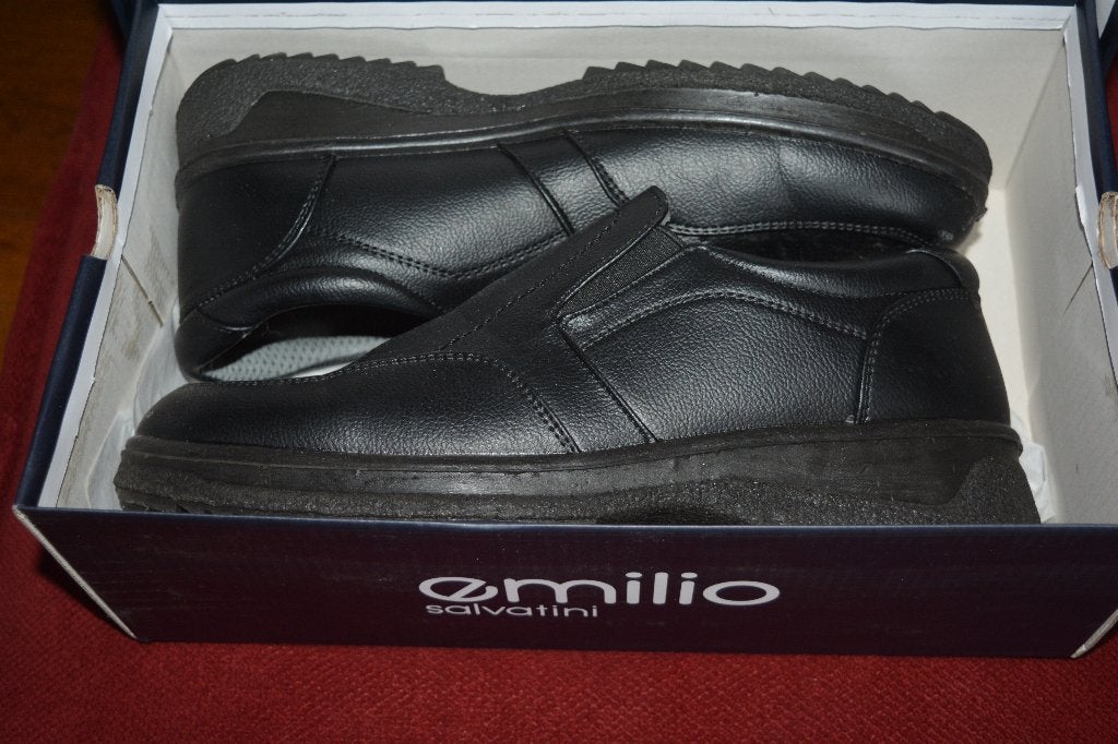 Emilio Salvatini heren instappers zwart, maat 43, Loafers, Zwart, Emilio Salvatini, Ophalen of Verzenden