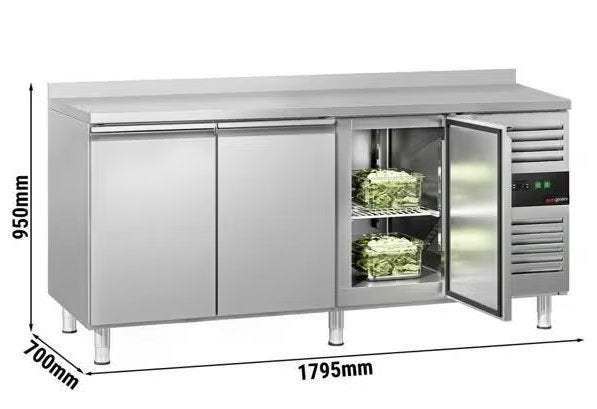 Koelwerkbank ECO - 1795x700mm - 3 deuren & achterwand, Ophalen, 150 tot 200 cm, Nieuw, Minder dan 100 cm