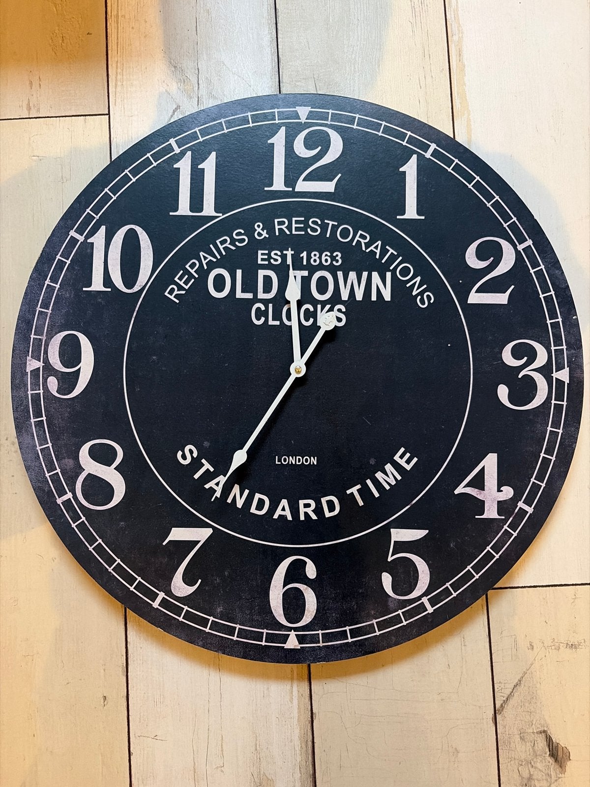 Vintage 'Old Town Clocks' wandklok, zwart, Ophalen of Verzenden, Wandklok