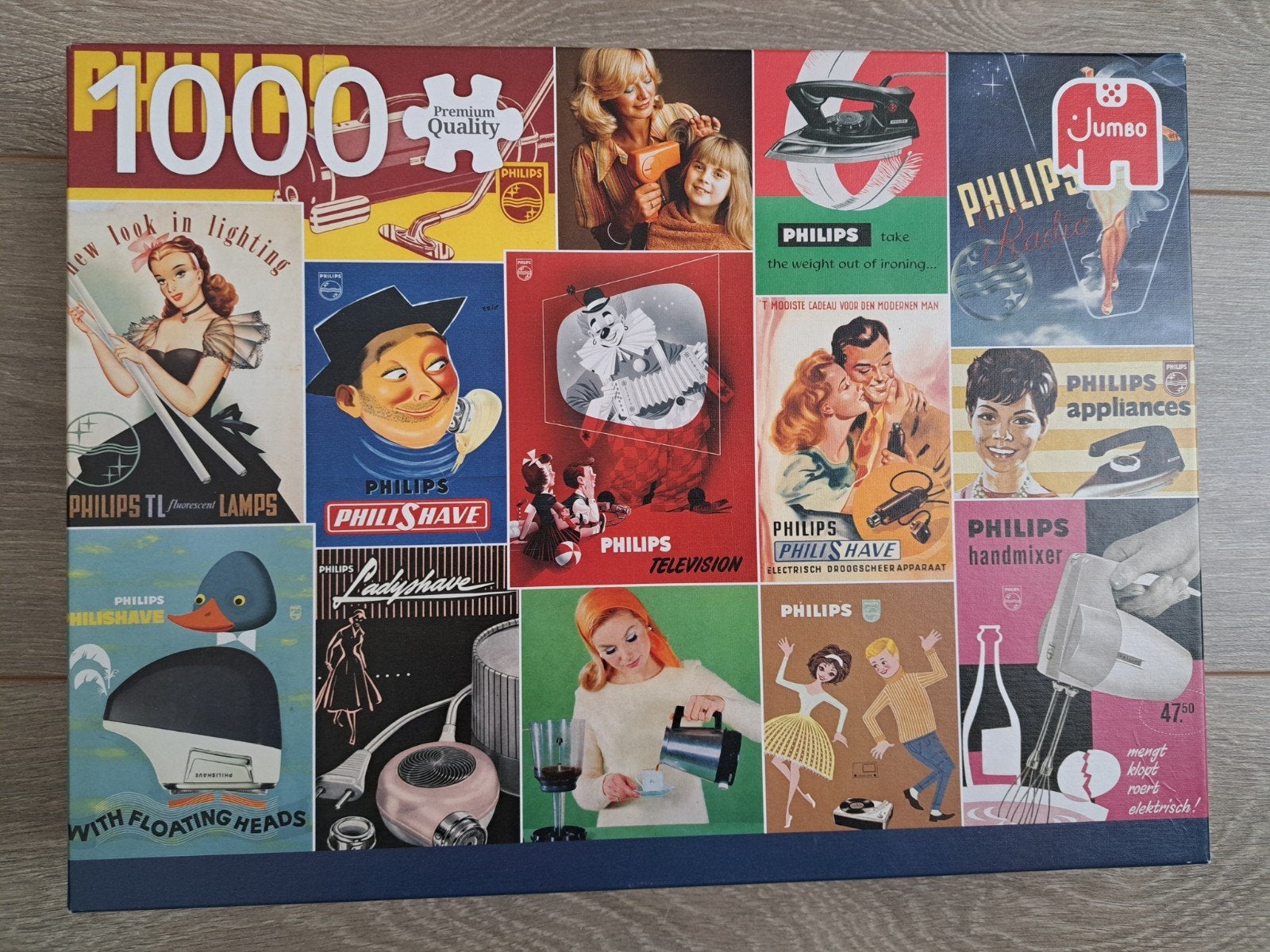 Philips 1000 stukjes puzzel - Vintage reclame, Ophalen of Verzenden, Gebruikt
