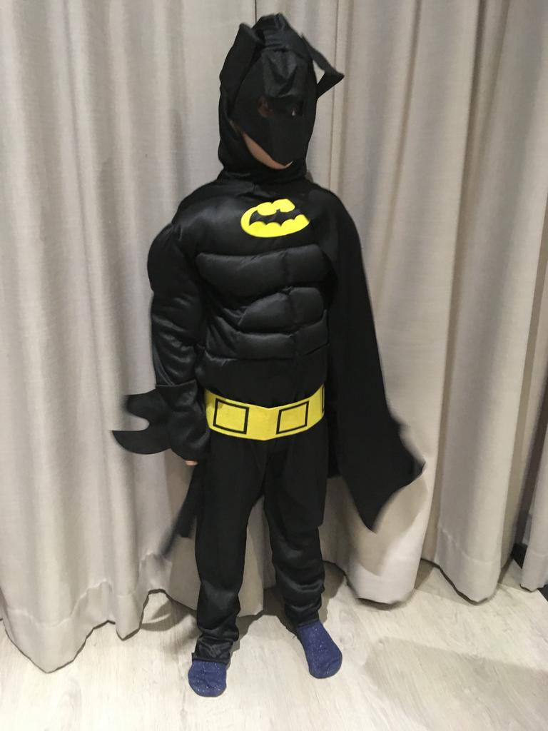 Nieuw gespierd batman pak maat 98/104 of 110/116, Ophalen of Verzenden, Nieuw, 110 t/m 116, Jongen of Meisje