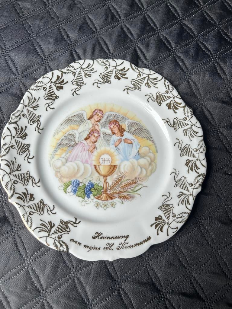 Vintage porseleinen communiebordje - Bayreuther Bavaria, Antiek en Kunst, Ophalen of Verzenden