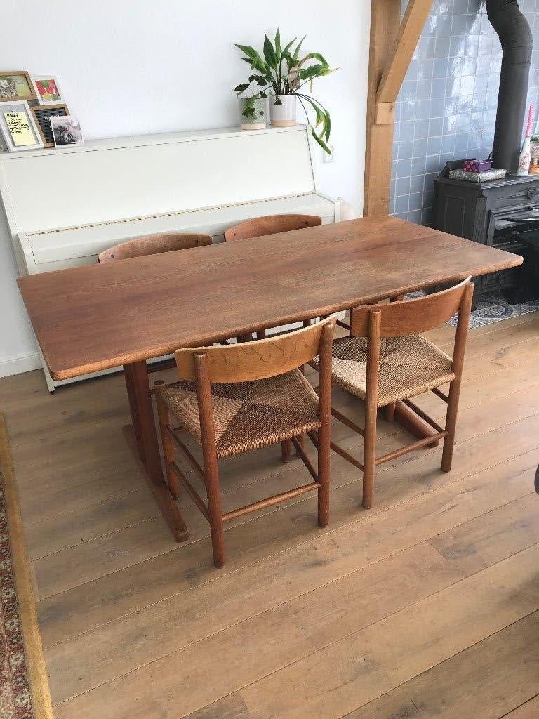 4 Mobler Borge Mogensen J-39 stoel Shaker tafel Vintage, Gebruikt, Bruin, Ophalen of Verzenden, Nvt