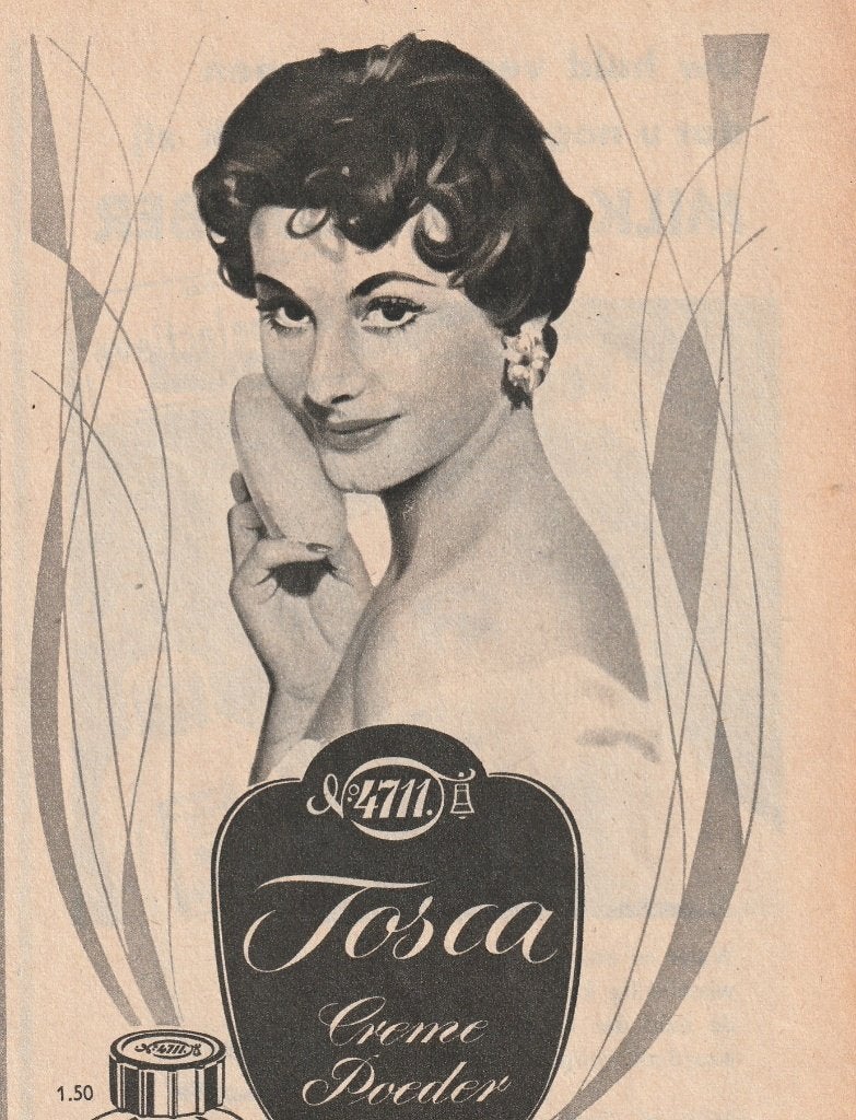 Retro reclame 1956 4711 Tosca in dienst van schoonheid, Verzenden, Overige typen