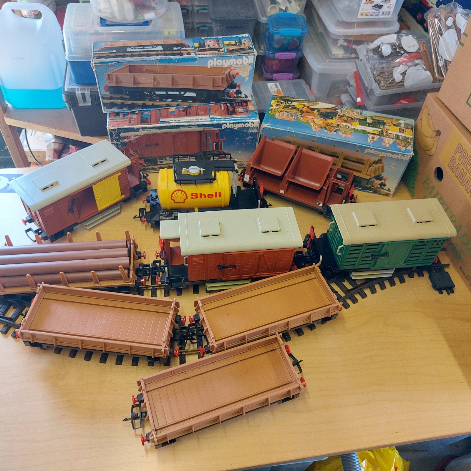 Playmobil LGB Goederenwagons 9 stuks, Ophalen, Gebruikt, Gelijkstroom, Wagon