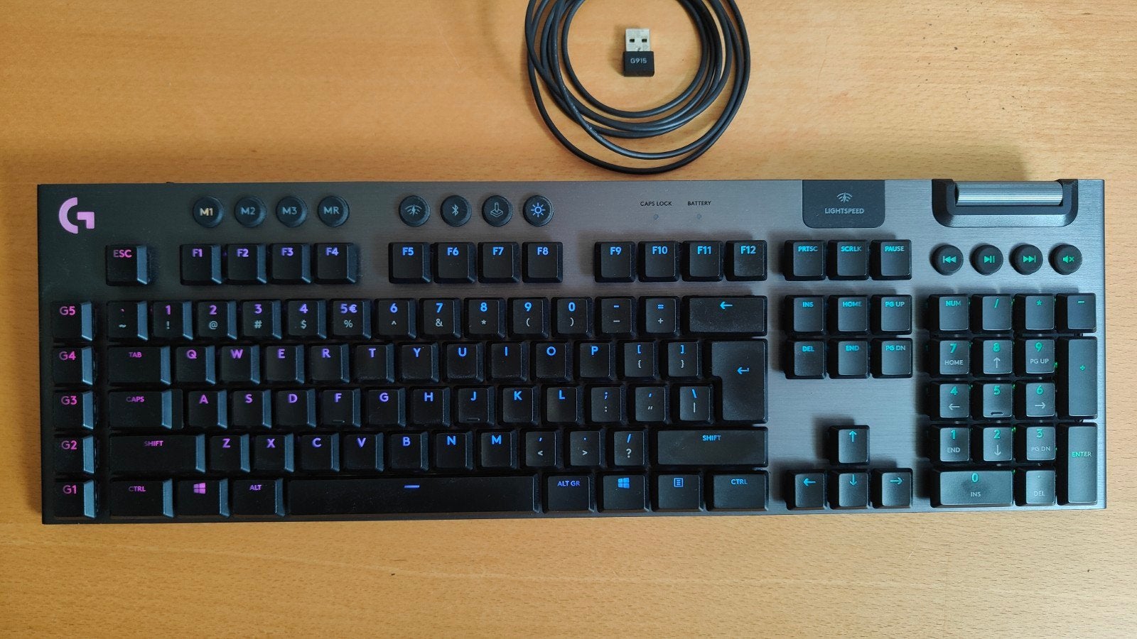 Logitech G915 Lightspeed (draadloos) RGB gaming toetsenbord, Computers en Software, Toetsenborden, Zo goed als nieuw, Qwerty, Draadloos