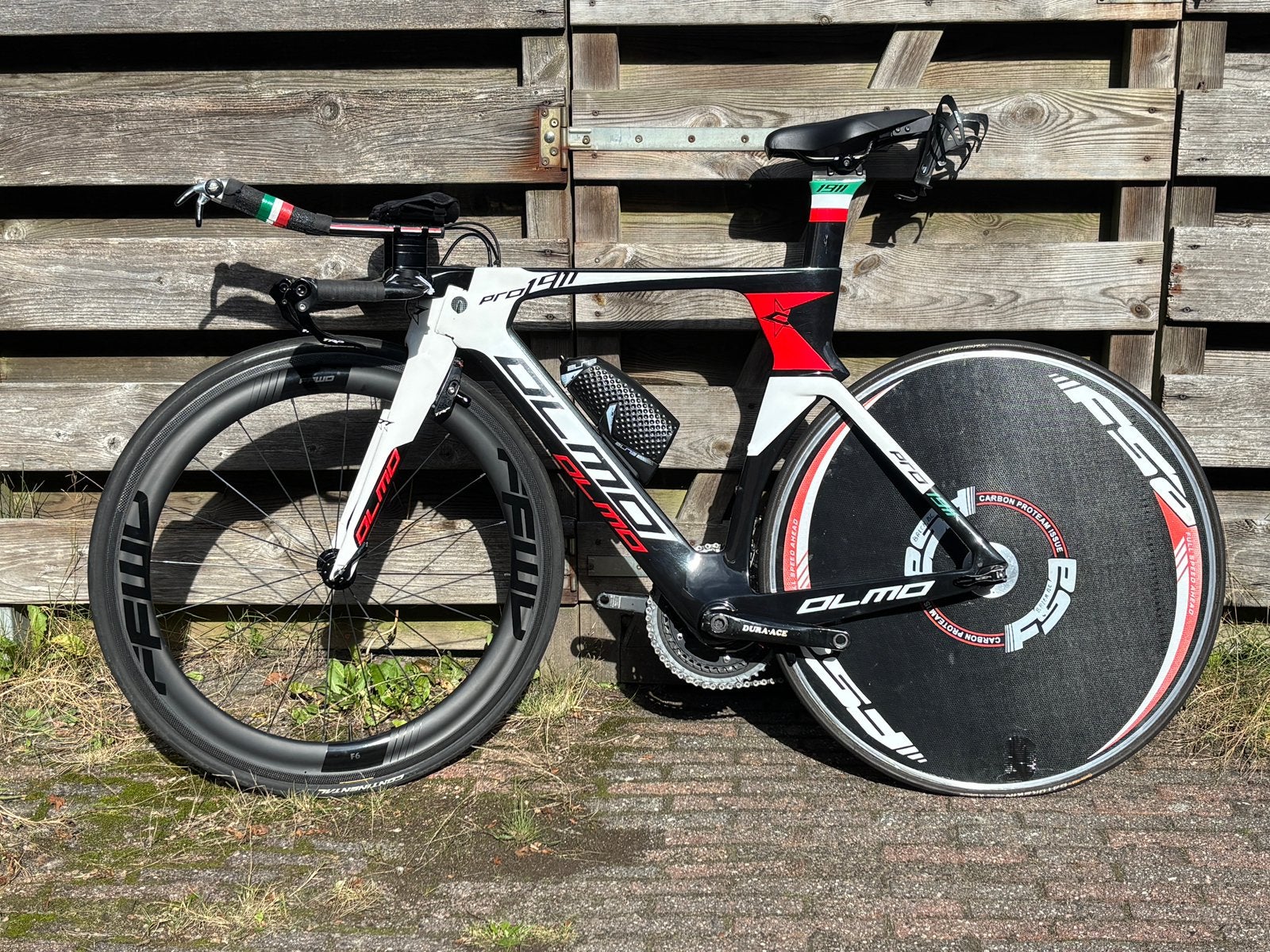 Olmo Tijdritfiets M/53, Dicht achterwiel, FFWD carbon wielen, 28 inch, Carbon, Zo goed als nieuw, Meer dan 20 versnellingen