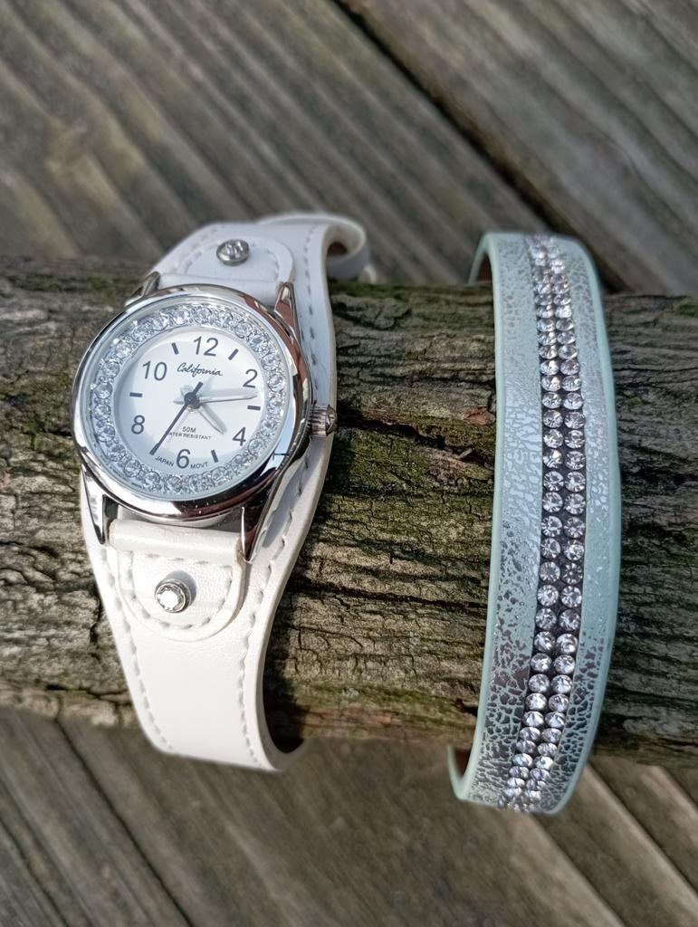 setje Lucardi kinderhorloge + armbandje, nieuwstaat, Ophalen of Verzenden, Nieuw, Blauw, Jongen of Meisje