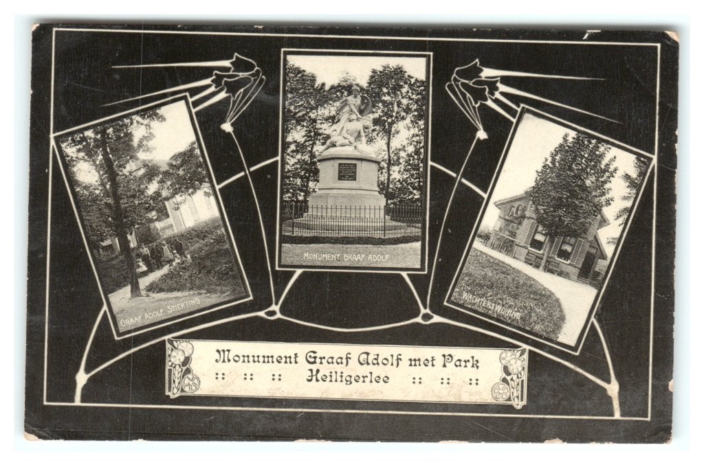 Heiligerlee, Monument Graaf Adolf met Park - Jugendstil, Ophalen of Verzenden, Voor 1920, Gelopen, Groningen