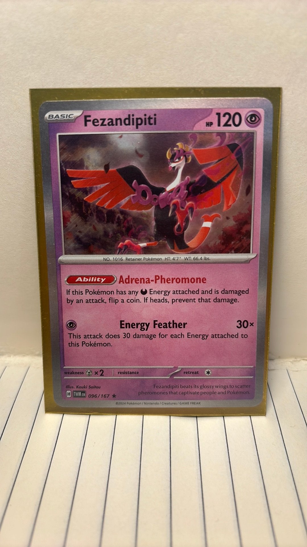 Fezandipiti 096/167 holo twilight masquerade pokemon kaart, Ophalen of Verzenden, Nieuw, Boosterbox