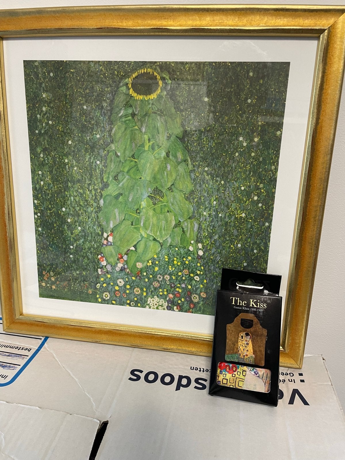 Schilderij en Boodschappentas Gustav Klimt, Bloemen, Overige stijlen, Ophalen of Verzenden, Print