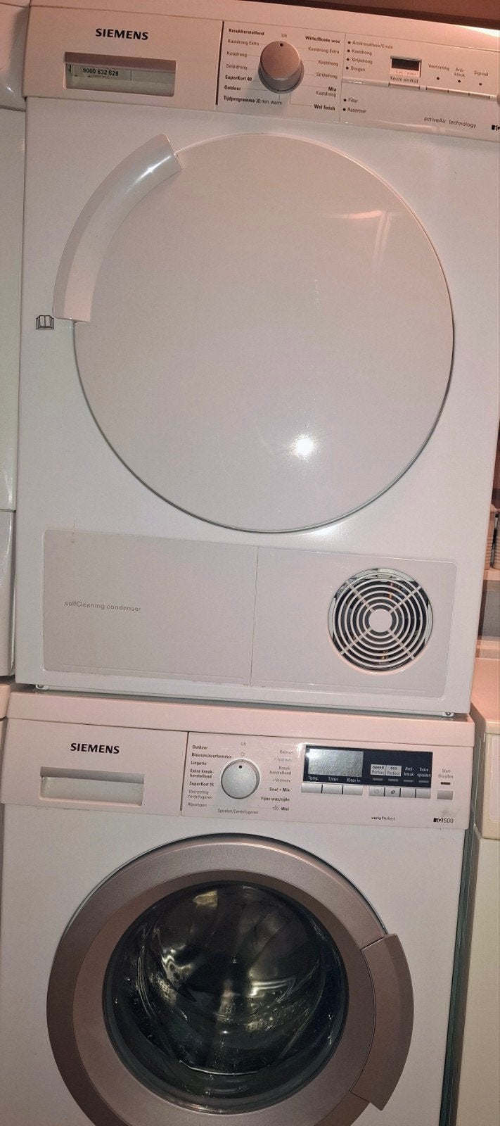 Siemens IQ500 wasmachine en IQ500 droger set, Witgoed en Apparatuur, 8 tot 10 kg, Ophalen, Zo goed als nieuw, 85 tot 90 cm