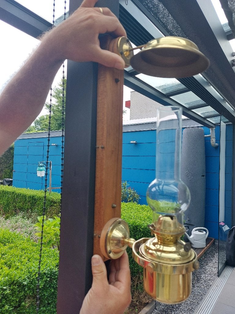 Cardanische Olielamp / Scheepslamp, Ophalen of Verzenden, Zo goed als nieuw, Elektra en Verlichting, Zeilboot of Motorboot