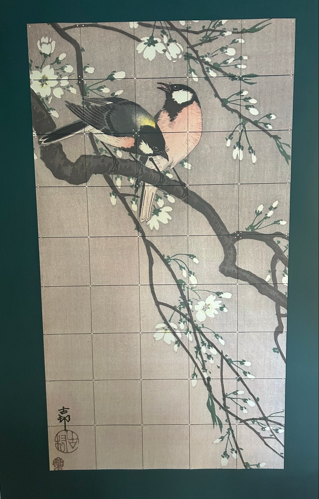 Ixxi Japanse vogels op bloesemtak 100x180, 180 cm, Gebruikt, Meerkleurig, Ophalen of Verzenden