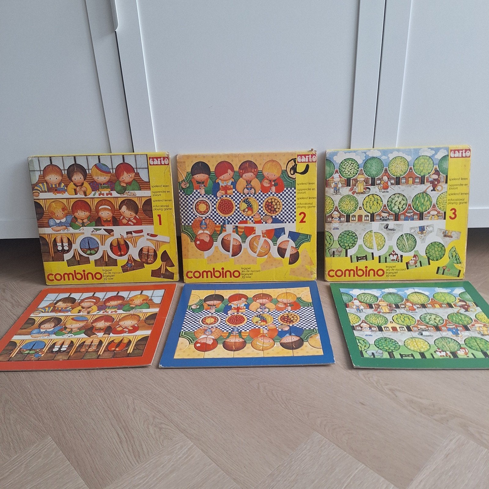 3 Combino legspel puzzels, jaren 80, Gebruikt, Ophalen of Verzenden, Nvt, Nvt