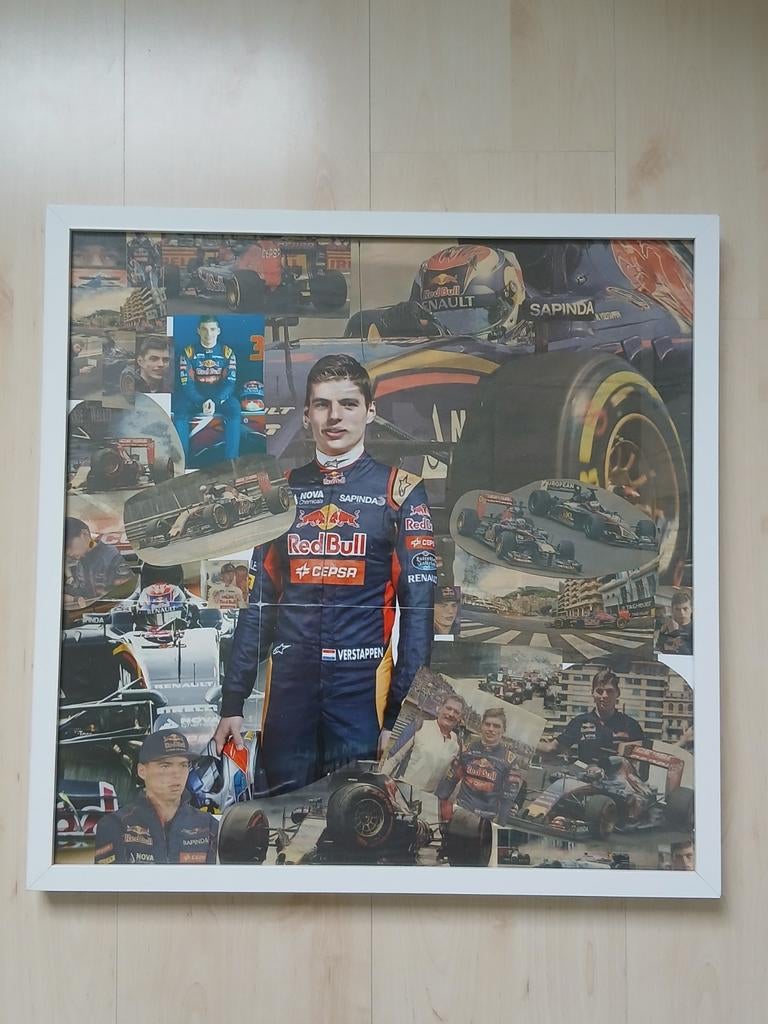 Max Verstappen Collage Lijst - F1 Kunstwerk, Ophalen of Verzenden