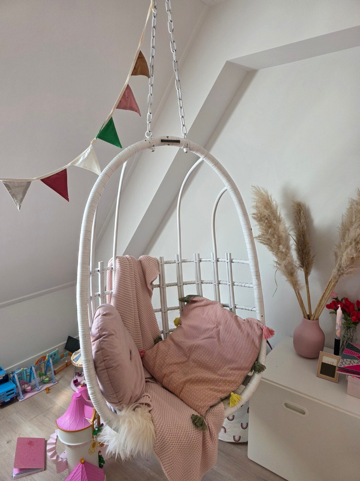hangstoel sissy boy, Huis en Inrichting, Ophalen, Gebruikt, Wit, Riet of Rotan