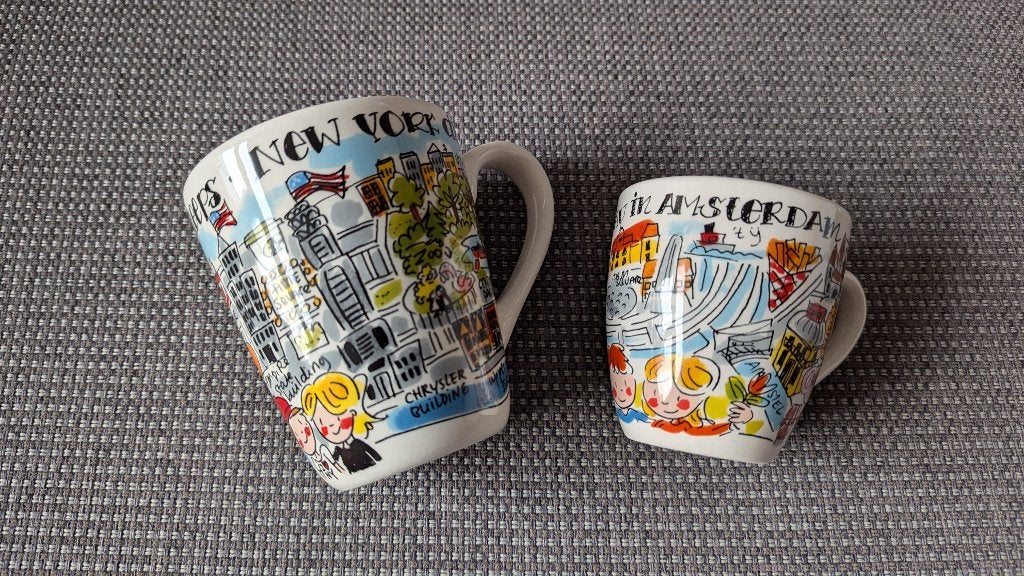 Blond Amsterdam City mokken New York en Amsterdam, Ophalen of Verzenden, Zo goed als nieuw, Aardewerk, Kop(pen) en/of Schotel(s)