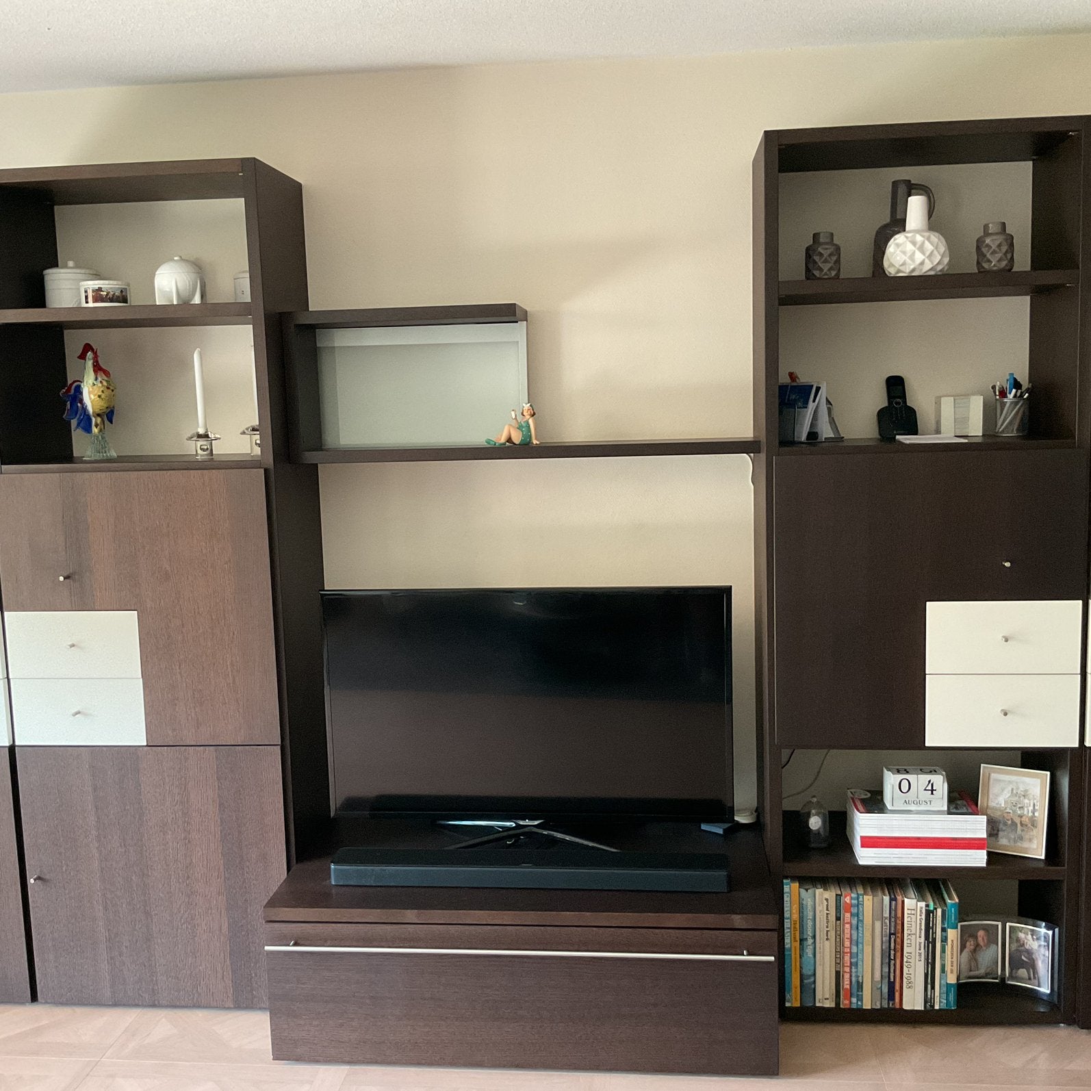 4 delige houten wandkast, Ophalen, Gebruikt, 25 tot 50 cm, Overige houtsoorten
