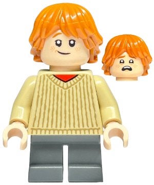 LEGO Harry Potter hp482 Ron Weasley - Tan Sweater, Lego, Ophalen of Verzenden, Minifiguur, Harry Potter
