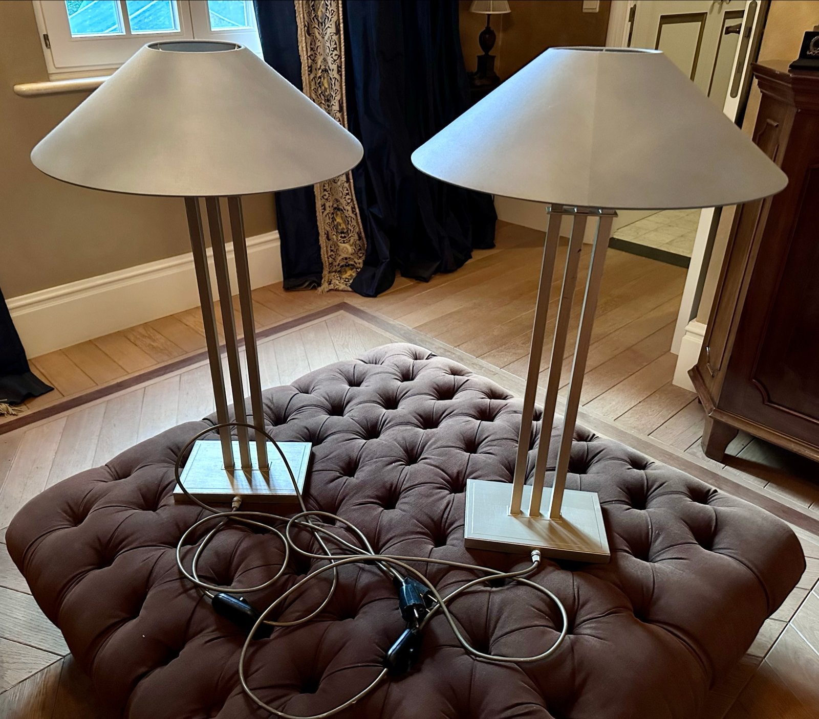 2x Vintage jaren 70 tafellampen van De Knudt, Ophalen, Gebruikt, Metaal