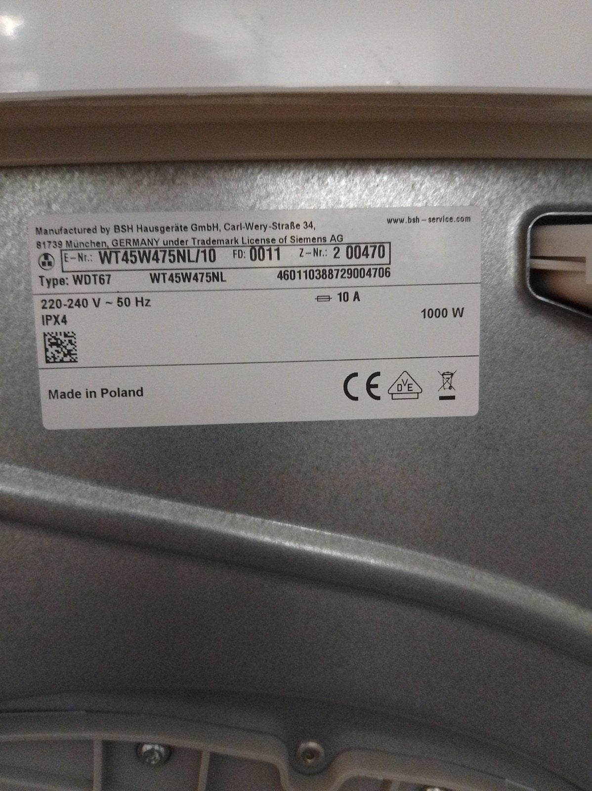 Foto 12 van Siemens IQ 500 warmtepomp droger A++ (leesbeschrijving!