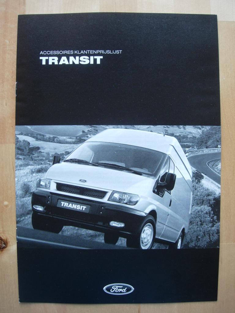Ford Transit Accessoires Prijslijst Brochure 2001, Ford, Ophalen of Verzenden, Zo goed als nieuw, Ford