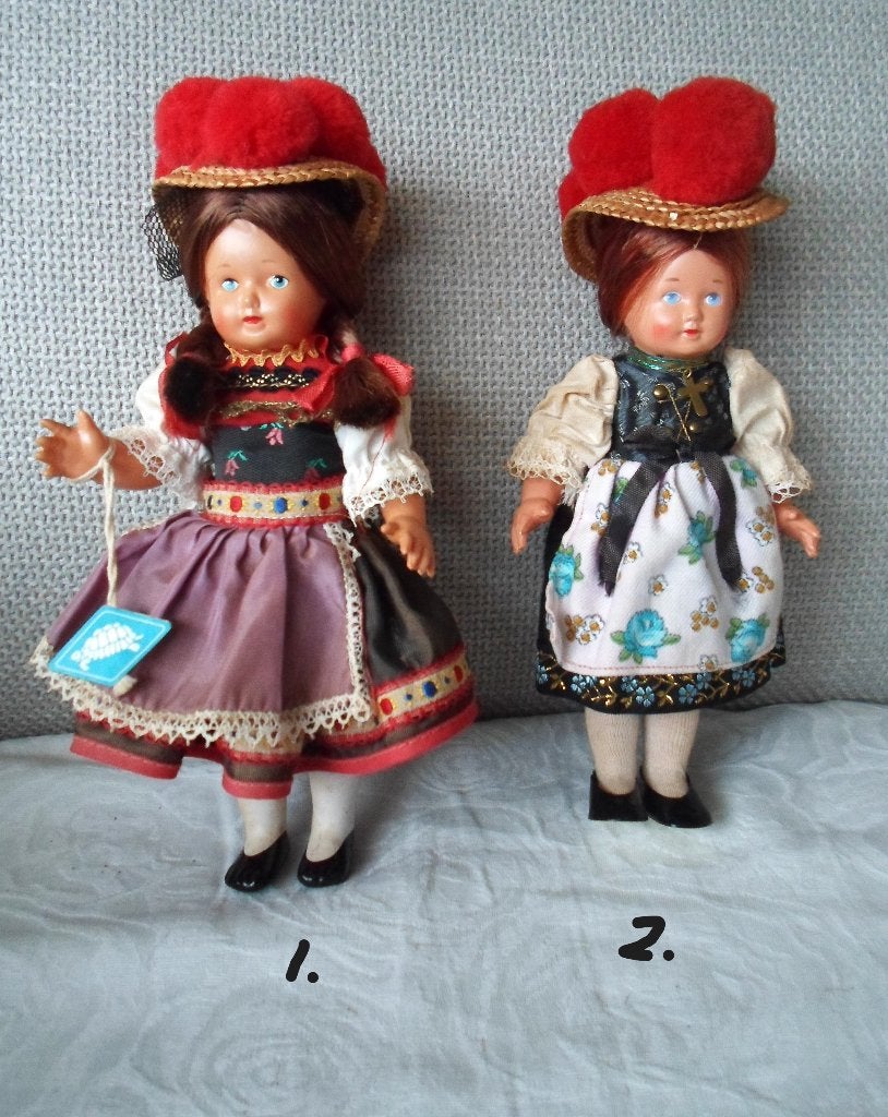 2 Popjes Schildpad / Schildkröt. (Duits). Originele kleding, Ophalen of Verzenden, Zo goed als nieuw, Pop