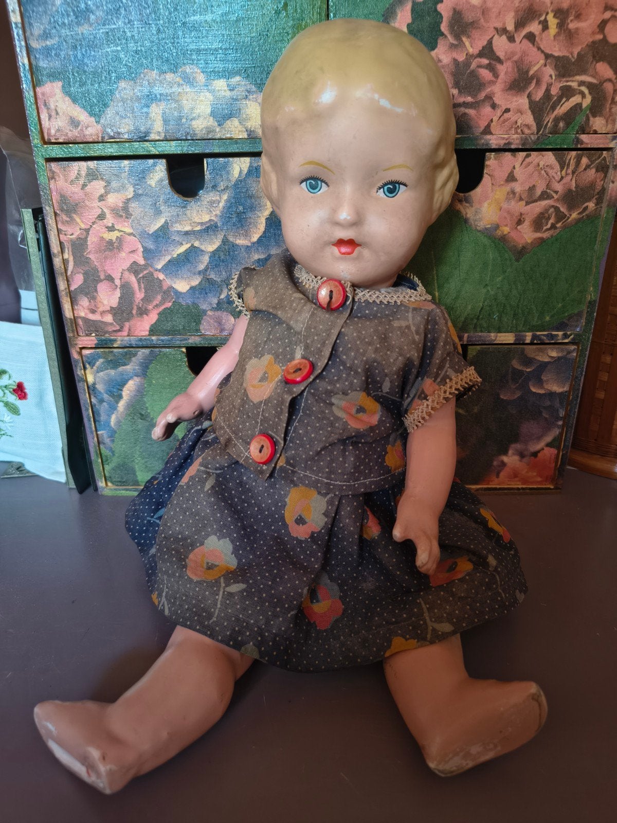 Oude Wildebras pop 38 cm - jaren '50/'60 - been los, Ophalen of Verzenden, Gebruikt, Pop