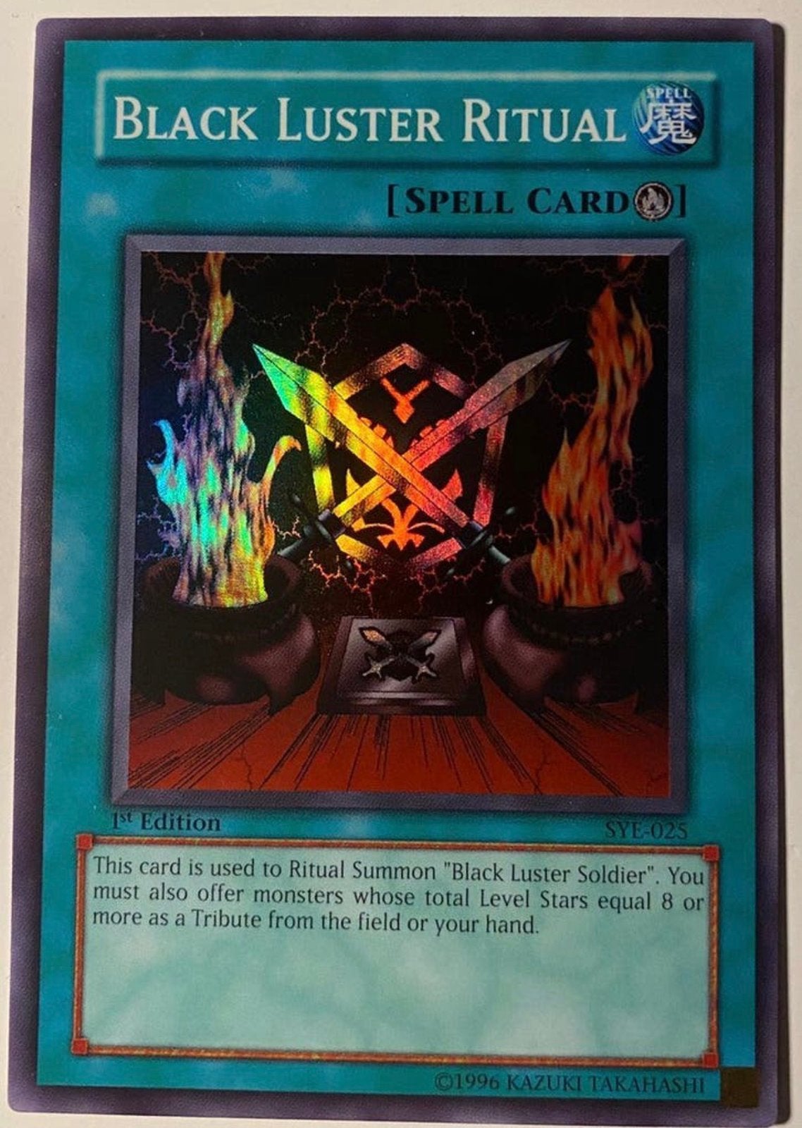 Yu-Gi-Oh! Black Luster Ritual SYE 1st Edition !, Ophalen of Verzenden, Zo goed als nieuw, Meerdere kaarten, Foil