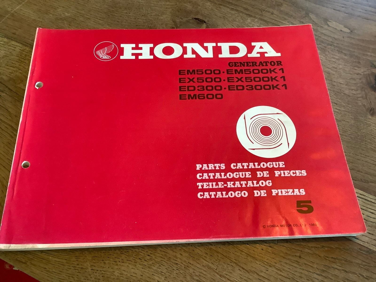 Honda Generator Onderdelencatalogus EM500 EX500 ED300 EM600., Verzenden, Zo goed als nieuw, Overige onderwerpen