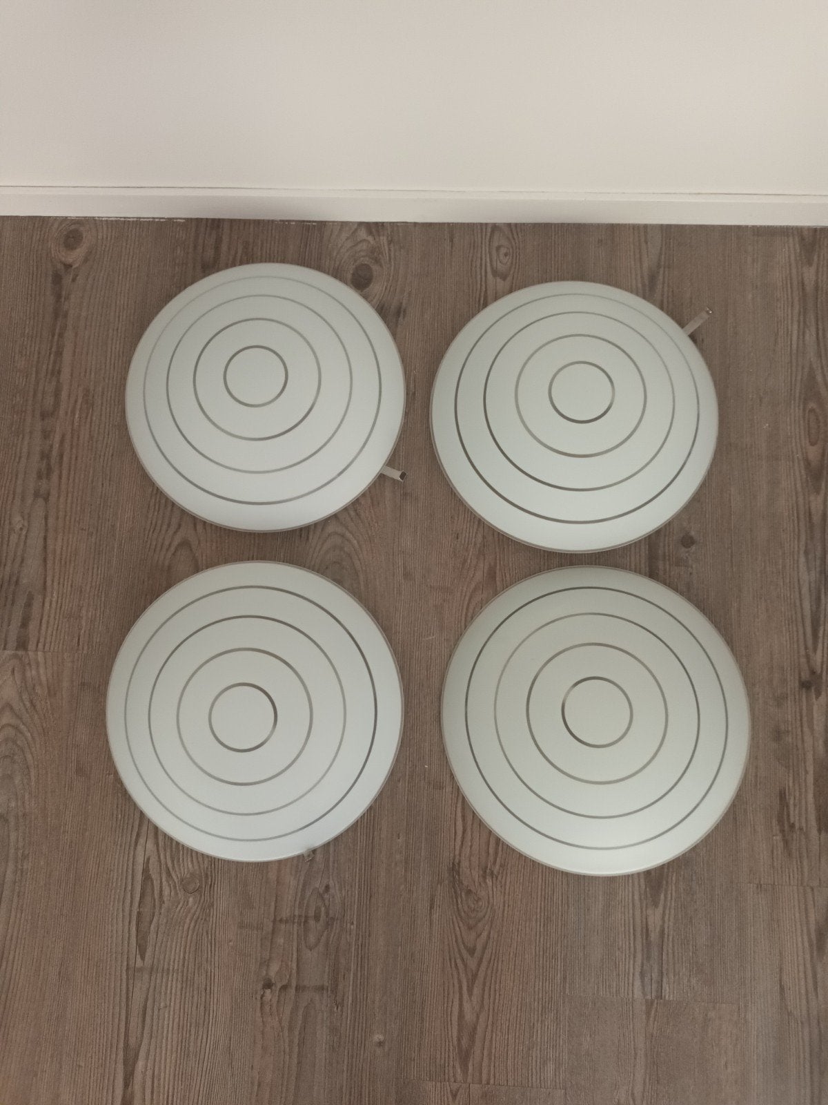 Set van 4 Ikea plafondlampen / plafonnieres, Ophalen, Modern, E14 (klein), Zo goed als nieuw