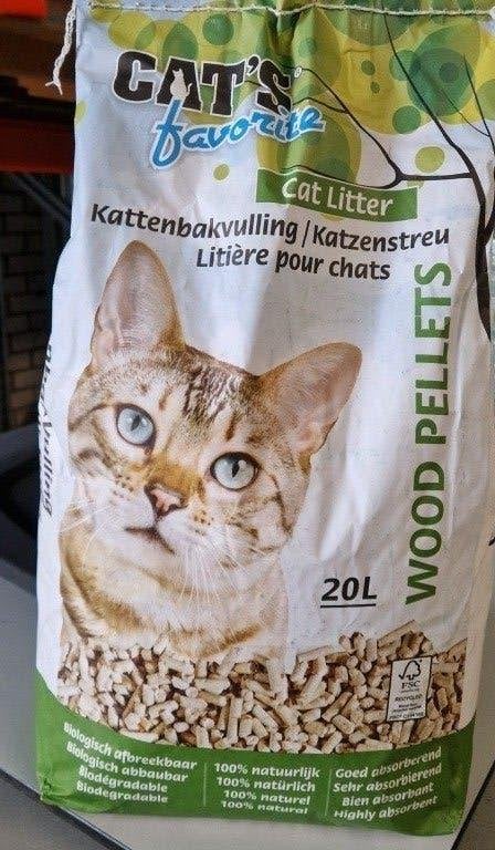 10 zakken Cat's Favorite Houtkorrels Kattenbakvulling 200L, Ophalen, Nieuw, Gesloten