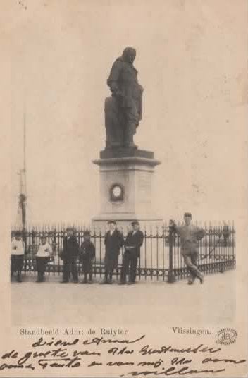 Vlissingen Standbeeld Admiraal de Ruyter, Verzenden, Voor 1920, Gelopen, Zeeland