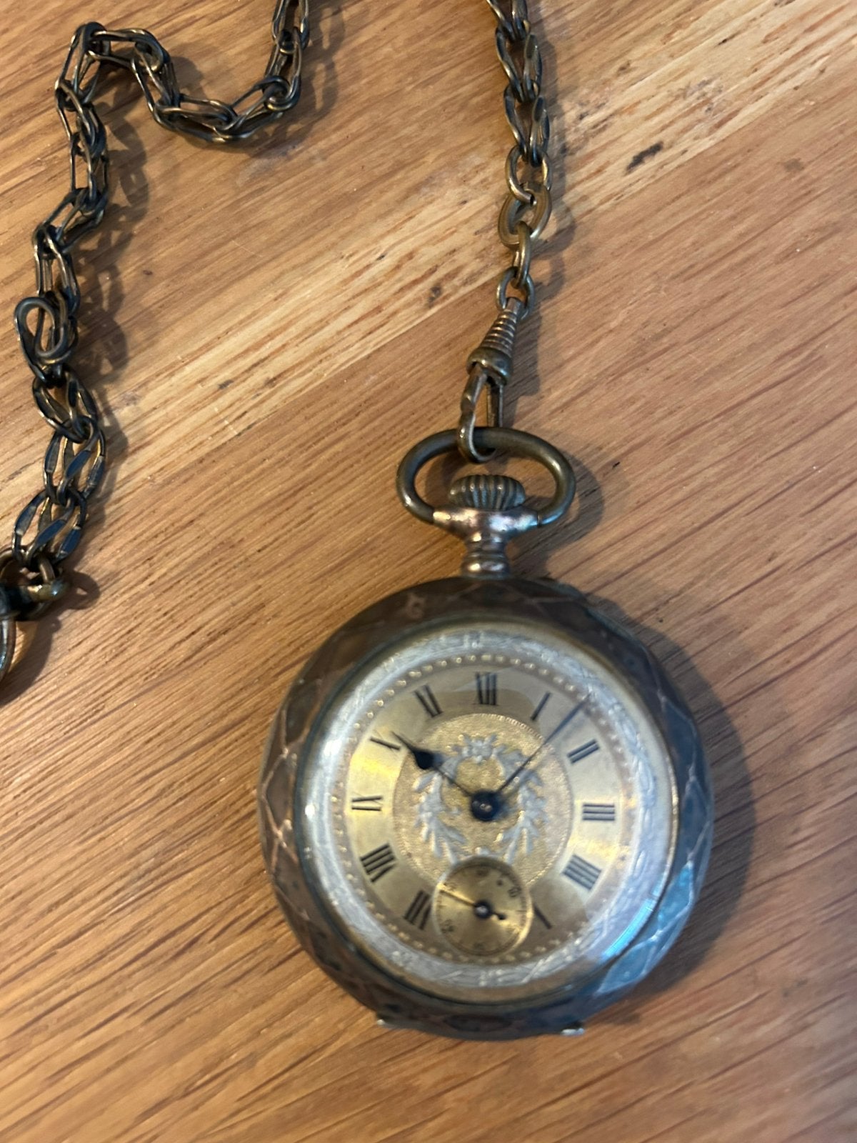 Antieke zakhorloge, Zakhorloge, Staal, Met ketting, Onbekend