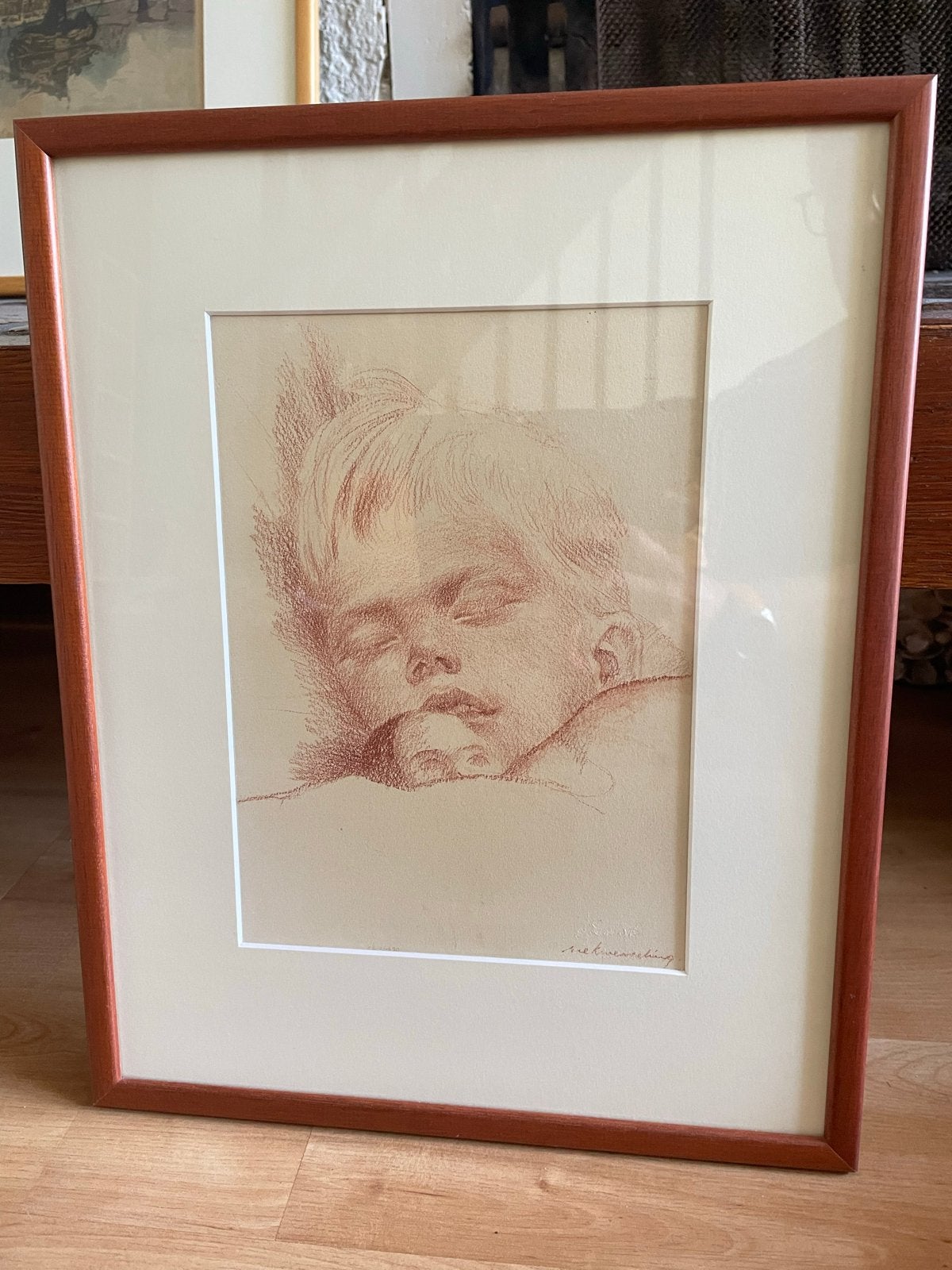 Tekening van slapend kind, Riek Wesseling, Ophalen