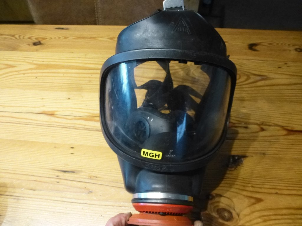 Adembescherming Masker/gelaatstuk MSA Auer van de brandweer, Ophalen of Verzenden, Zo goed als nieuw, Volgelaatsmaskers