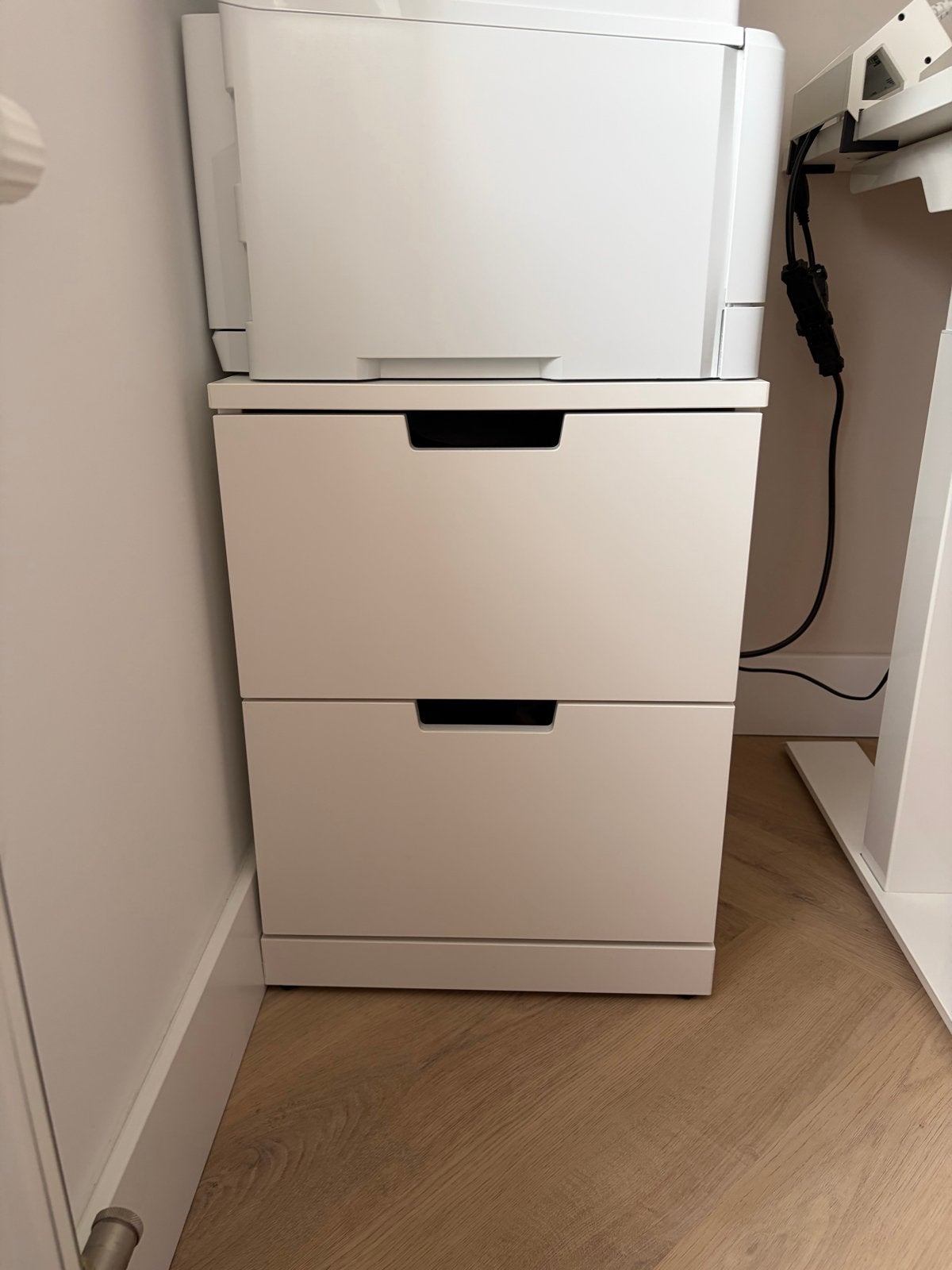 IKEA Nordli Ladekast wit - 2 lades, Ophalen, Minder dan 50 cm, 1 of 2 laden, Zo goed als nieuw