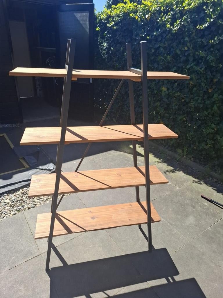 Houten Boekenrek met Metalen Frame - Modern Design, Huis en Inrichting, Kasten | Boekenkasten, Met plank(en), Gebruikt, Modern, Industrieel