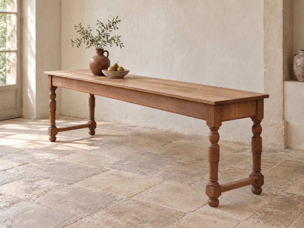 Lange oude eiken tafel met gedraaide poten – 239 cm, Ophalen