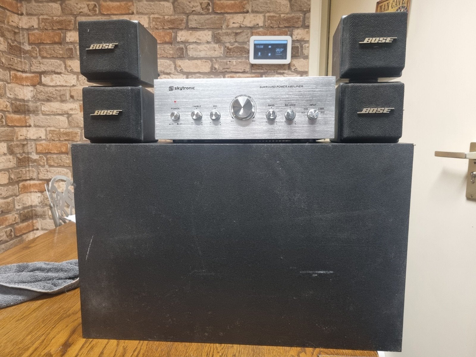Bose Cubes & Subwoofer + Skytronic Versterker, Ophalen, Gebruikt, 120 watt of meer, Overige merken