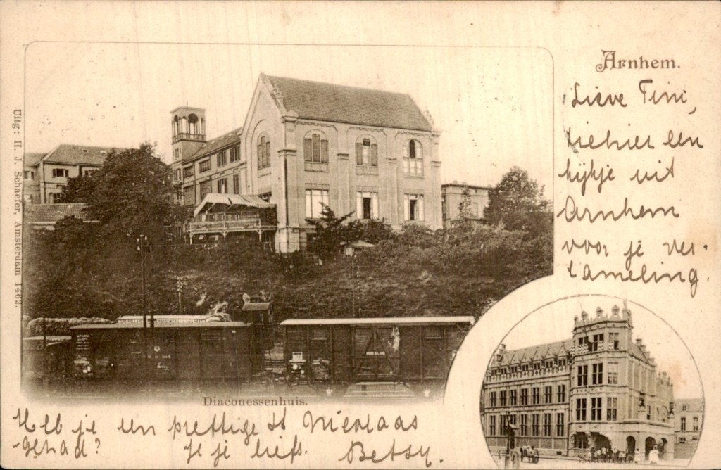 Arnhem - Diaconessenhuis - Voorgevel, Ophalen of Verzenden, Voor 1920, Gelopen, Gelderland
