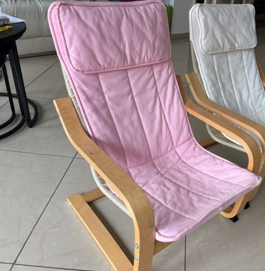 IKEA Poäng kinderstoel met roze kussen, Ophalen, Gebruikt, Overige typen