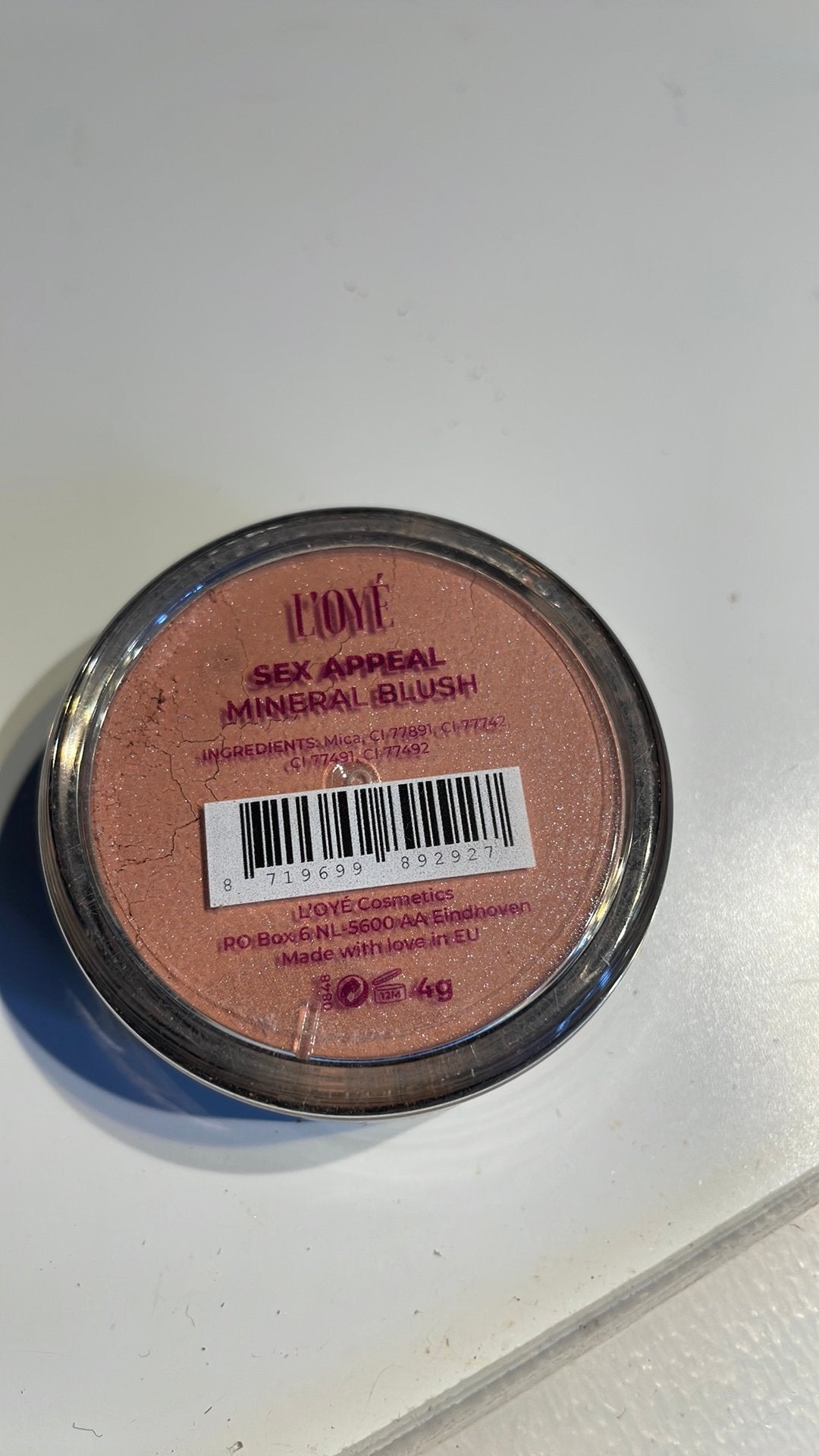 L’oyé mineral blush sex appeal 1x gebruikt, Ophalen of Verzenden, Zo goed als nieuw, Roze, Wangen