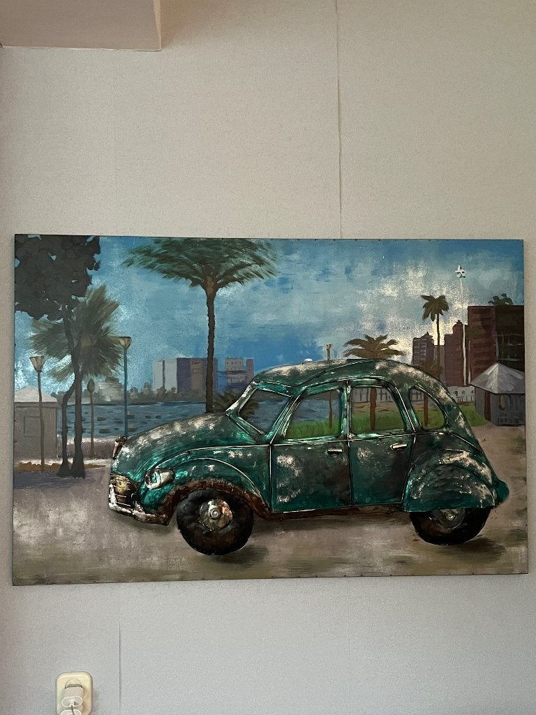 Grote 3d metalen wanddecoratie kever/volkswagen hand gemaakt, Huis en Inrichting, Woonaccessoires | Schilderijen, Tekeningen en Foto's